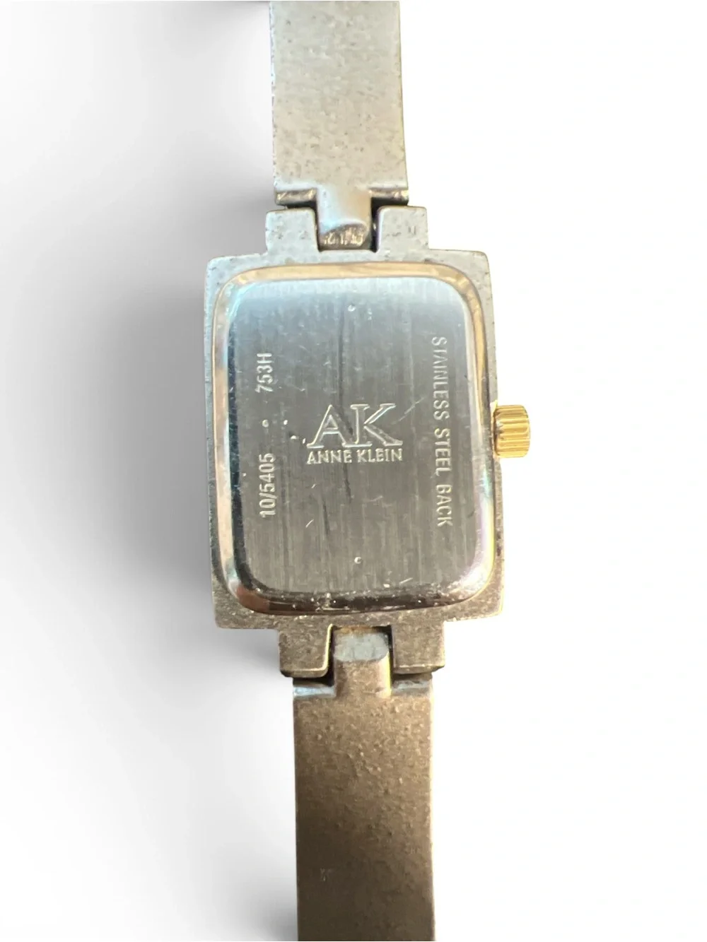 Anne Klein Two Tone Rectangular Watch Silver Gold Roman Numeral Bracelet